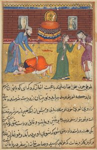 Page from Tales of a Parrot Tuti-nama: Fifty-second night: The pious man