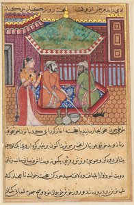 Page from Tales of a Parrot Tuti-nama: Forty-ninth Night: The Eldest Brother..., c. 1560 by Unbekannt