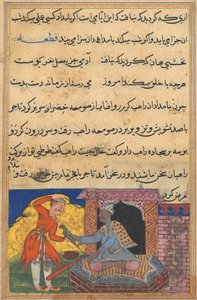 Page from Tales of a Parrot Tuti-nama: Tenth Night: The Monk Returns the Magic Parrot by Unbekannt