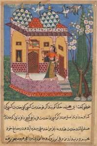 Page from Tales of a Parrot Tuti-nama: Twenty-sixth night: The parrot addresses Khujasta by Unbekannt