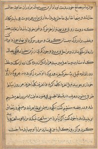 Page from Tales of a Parrot Tuti-nama: Text Page by Unbekannt