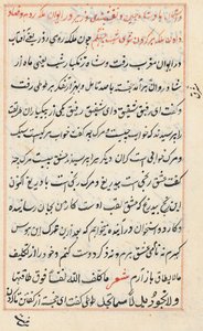 Page from Tales of a Parrot Tuti-nama: Text Page (c. 1560) by Unbekannt