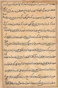Page from Tales of a Parrot Tuti-nama: text page, c. 1560 by Unbekannt