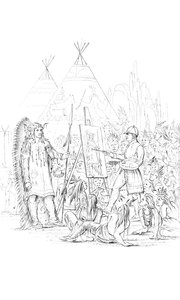 Painting a Portrait of a Native American by Unbekannt