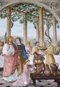 Painting in the Visitation Church: The Wedding at Cana, Ein Kerem, Israel by Unbekannt
