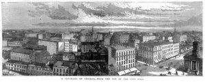 Panorama of Chicago from the Top of the City Hall, USA