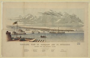 Panoramic View of Kronstadt and St. Petersburg by Unbekannt
