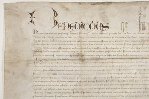 Papal Bull confirming charter of Bishop Henry Wardlaw, recto by Unbekannt
