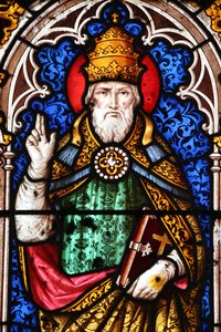 Saint Fargeau Church, Stained Glass Window: Pope Alexander I, France by Unbekannt