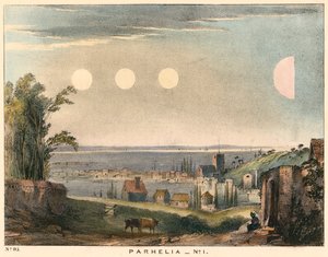 Parhelia mock suns without haloes, observed in England in 1698, 1845