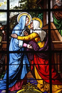 Saint Laurent Church Stained Glass: The Visitation, Paris, France by Unbekannt