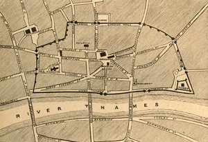 Part of Modern London, Showing the Ancient Wall, 1897