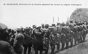 Paul Painlevé reviewing French Foreign Legion troops, Morocco, c1926 by Unbekannt