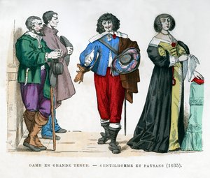 Peasants, a gentleman and a lady by Unbekannt