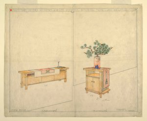 Piano Bench and Taboret, Henry J. Allen Residence, Wichita, KA, 1917