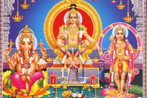 Hindu Gods Ganesh, Ayappa & Subramania, India by Unbekannt