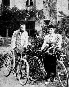 Pierre and Marie Curie, French Physicists, Preparing to Go Cycling by Unbekannt