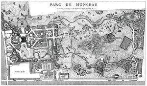 Plan of Monceau Park, Paris, 1778, 1885 by Unbekannt