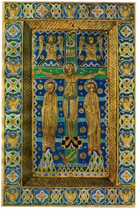 Plaque Binding, Champlevé Enamel on Copper, 13th Century