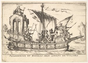 Plate 10: Agamemnon and Menelaus Seated in a Boat Accompanied by Other Figures by Unbekannt