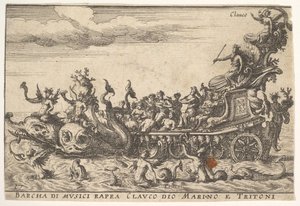 Plate 16: Ship of Musicians with the Sea God Glaucus and Tritons by Unbekannt