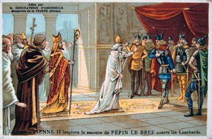 Pope Stephen II Pleads for the Safety of Pepin the Short from the Lombards by Unbekannt