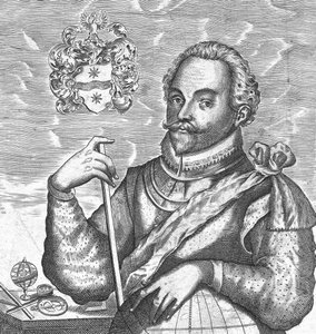 Portrait of Sir Francis Drake. Frontispiece from The World Encompassed, 1628