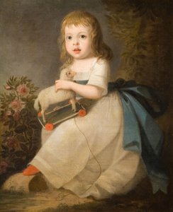 Portrait of a Child with a Toy Sheep, 1850 by Unbekannt