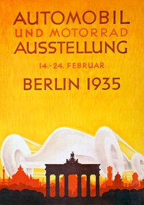Poster advertising the Automobile and Motorcycle Exposition in Berlin