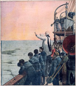 Prayers at the scene of the sinking of the Titanic