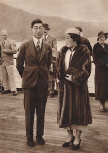 Prince and Princess Chichibu Arriving on the Queen Mary by Unbekannt