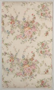 Printed Silk with Flower Design by Unbekannt