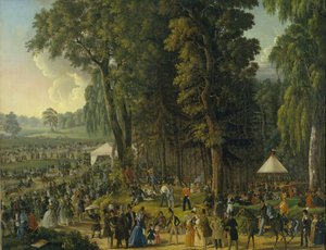 Public merry-making at Maryina Roshcha in Moscow, 1840s