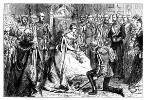 Queen Victoria holding the first investiture of the order of the Star of India, c1861 by Unbekannt