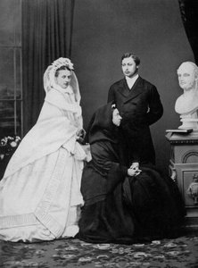 Queen Victoria with the Prince and Princess of Wales on the Day of Their Marriage by Unbekannt