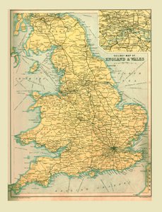 Railway Map of England and Wales, 1902 by Unbekannt