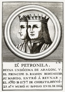 Raimond Berenger IV of Barcelona and Petronilla Queen of Aragon, Engraving