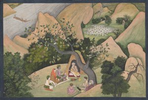 Rama, Sita, and Lakshmana at the Hermitage of Bharadvaja by Unbekannt