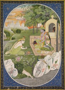Rama, Sita and Lakshmana in the Forest, Page from the Ramayana Tales of God Rama by Unbekannt