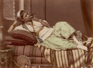 Reclining Woman Smoking by Unbekannt