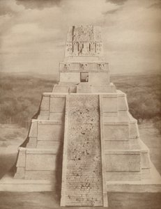 Reconstructed Model of a Magnificent Maya Temple Pyramid at Tikal by Unbekannt