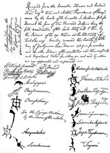 Reduced Facsimile of a Treaty Between the British and Native American Tribes by Unbekannt