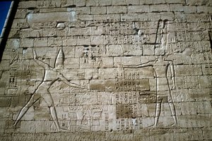 Relief of Rameses III Smiting Enemies, Mortuary Temple of Rameses III, Medinat Habu by Unbekannt