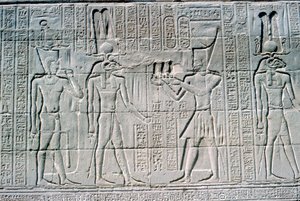 Relief of the Pharaoh before Knum, Temple of Khnum by Unbekannt