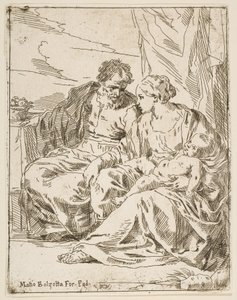 Rest on the Flight into Egypt, Mary Holding the Infant Christ while St. by Unbekannt