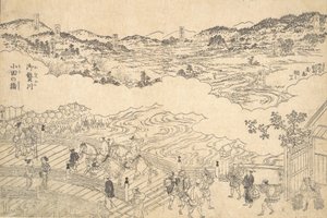 River of Omue and Bridge of Oda, 1700 by Unbekannt