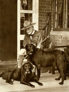 Robert Baden-Powell at Home with His Dogs, c1929, 1935 by Unbekannt