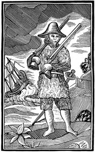 Robinson Crusoe, chapbook cut, 18th century 1964 by Unbekannt