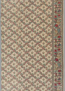 Roller-Printed Glazed Chintz with Flower and Vase Design
