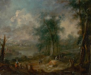 Romantic Landscape with Figural Staffage